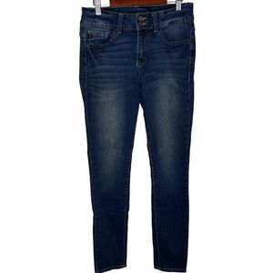 Kancan Double Button Medium Dark Wash Mid Rise Skinny Jeans - Size 7/27